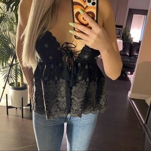 Free People Babydoll Tie Shirt *New*